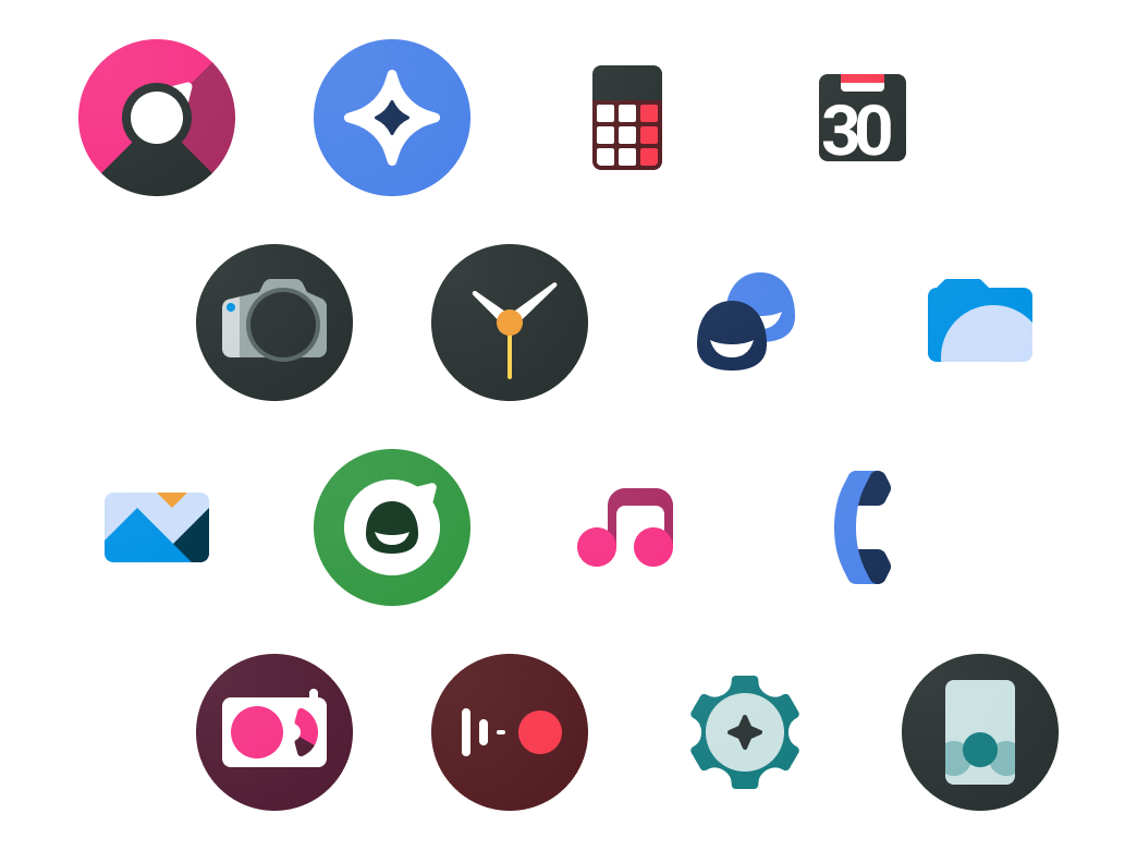 The LineageOS core app icons organized in a grid